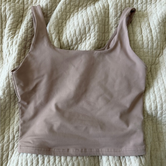 ReoRia Tops - Reoria Taupe Sleeveless Crop Top